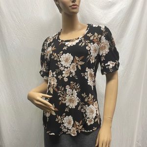 naif Women Black Floral Pullover Top
